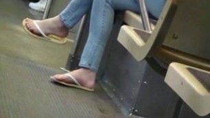 BBW on train sexy french pedi