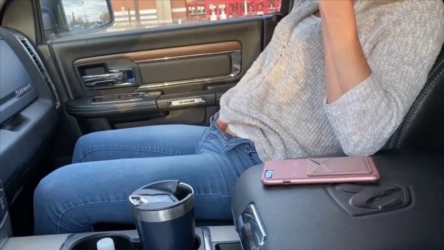 Petite Babe Squirts in Car and Wears Remote Control Vibrator in Public at Target