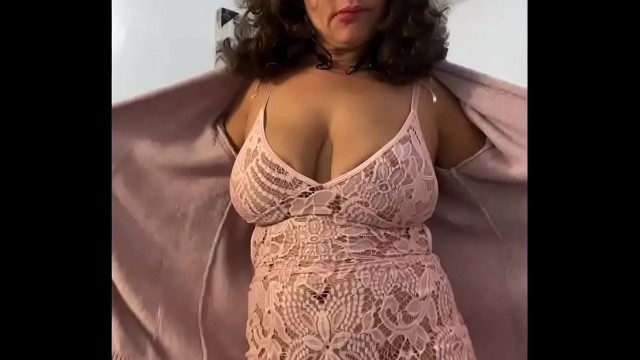 Anna Maria Mature Latina new sexy pink lingerie