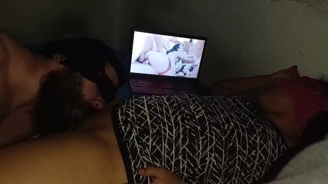 88 Orgasms in Crazy Oral Sex with my Naughty Pussy Watching Gangbang Porn, in the end he Cum inside